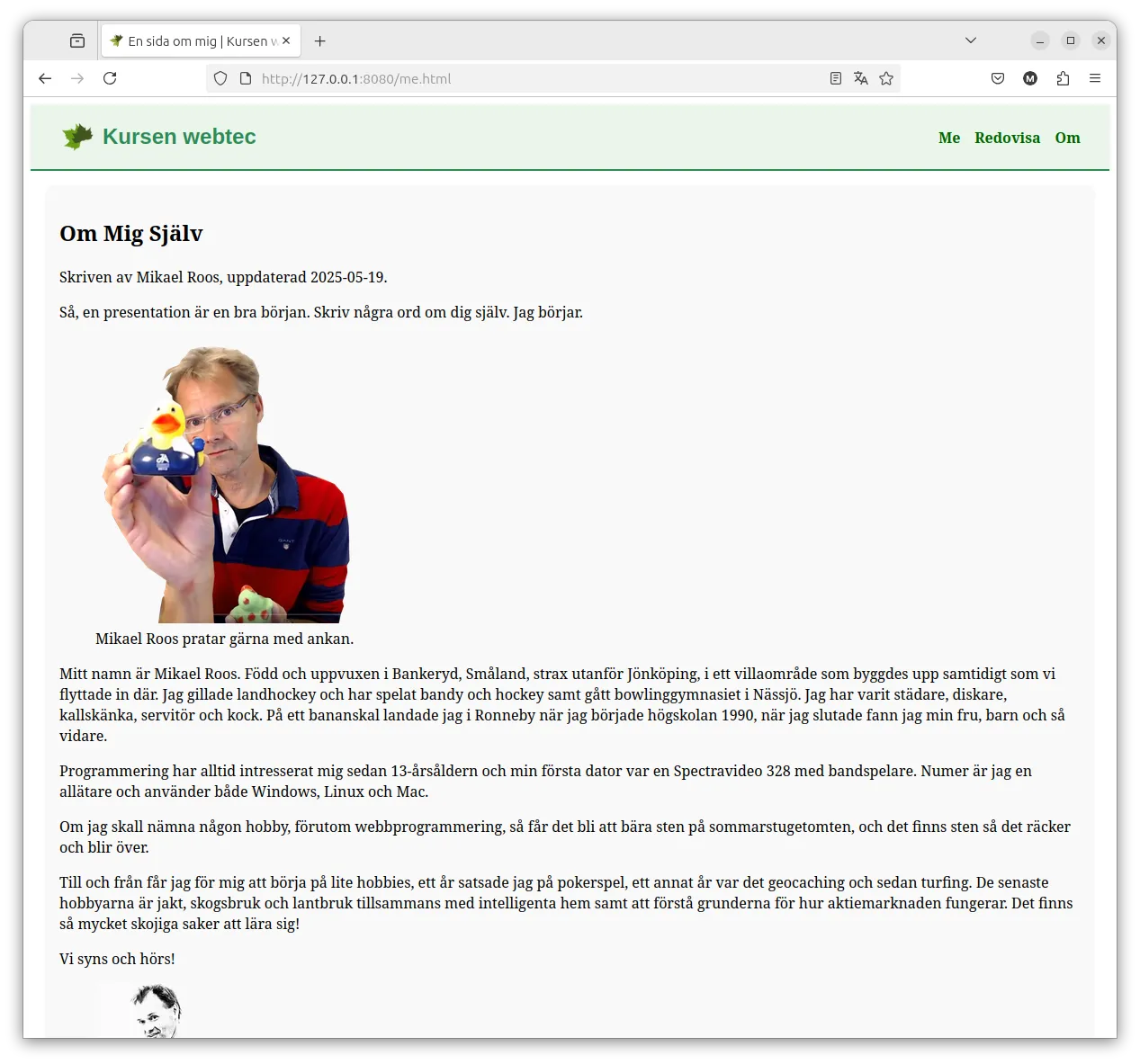 Mer innehåll till sidan så att vi kan börja styla.