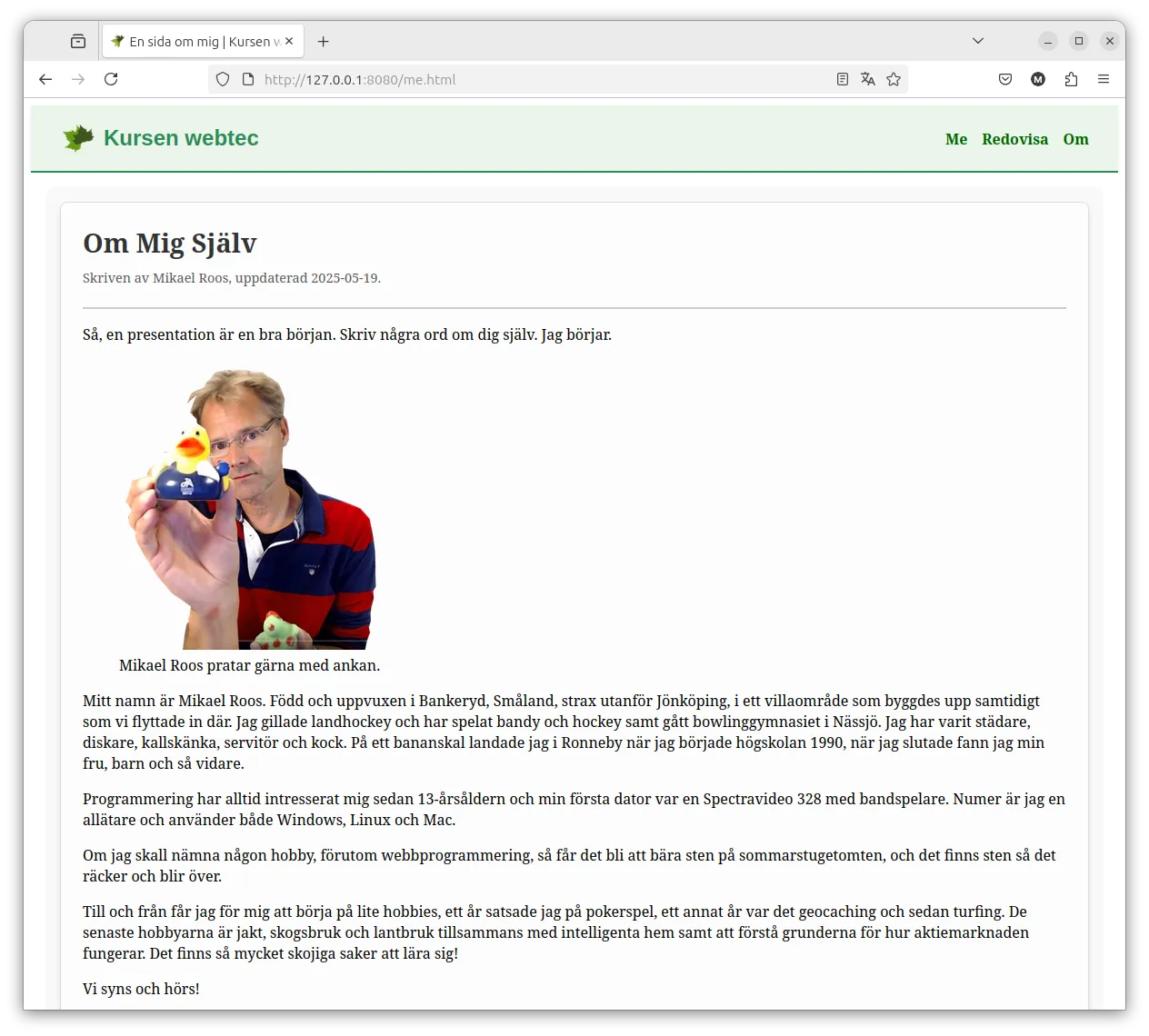 Artikeln och dess header har fått viss style.