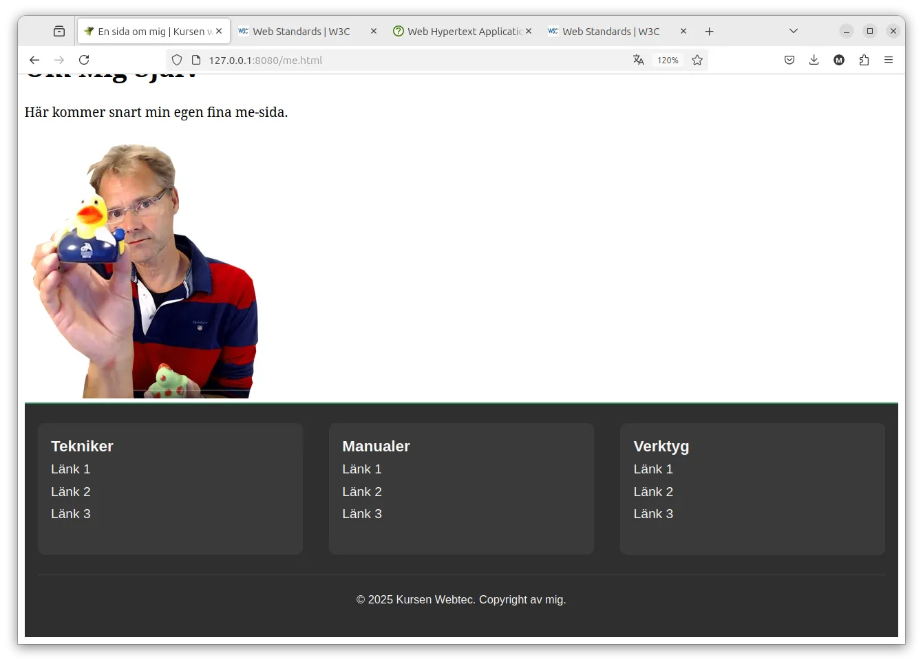 Sidans footer ser nu lite snyggare ut.
