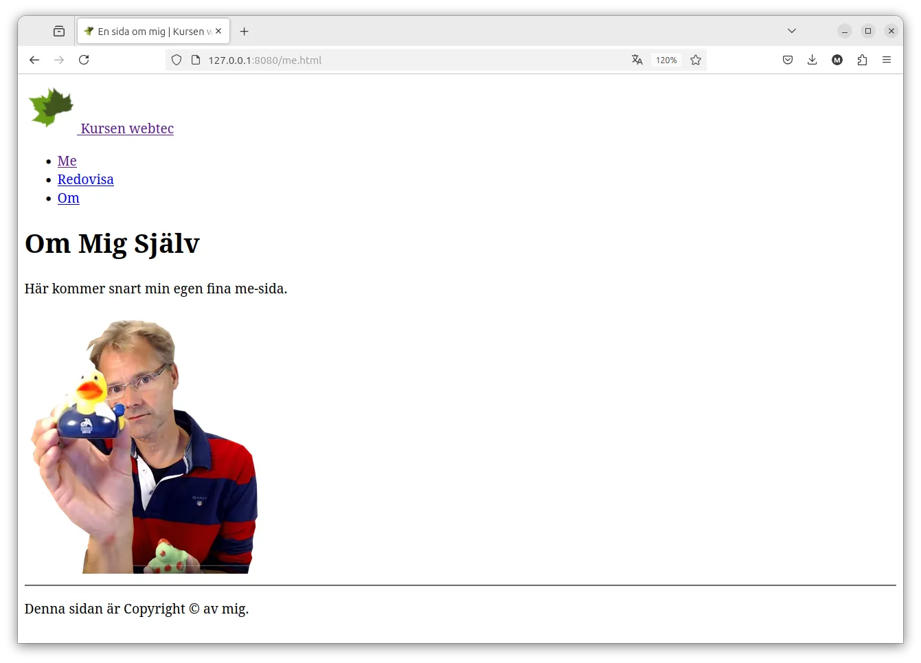 Header som ännu inte är stylad.