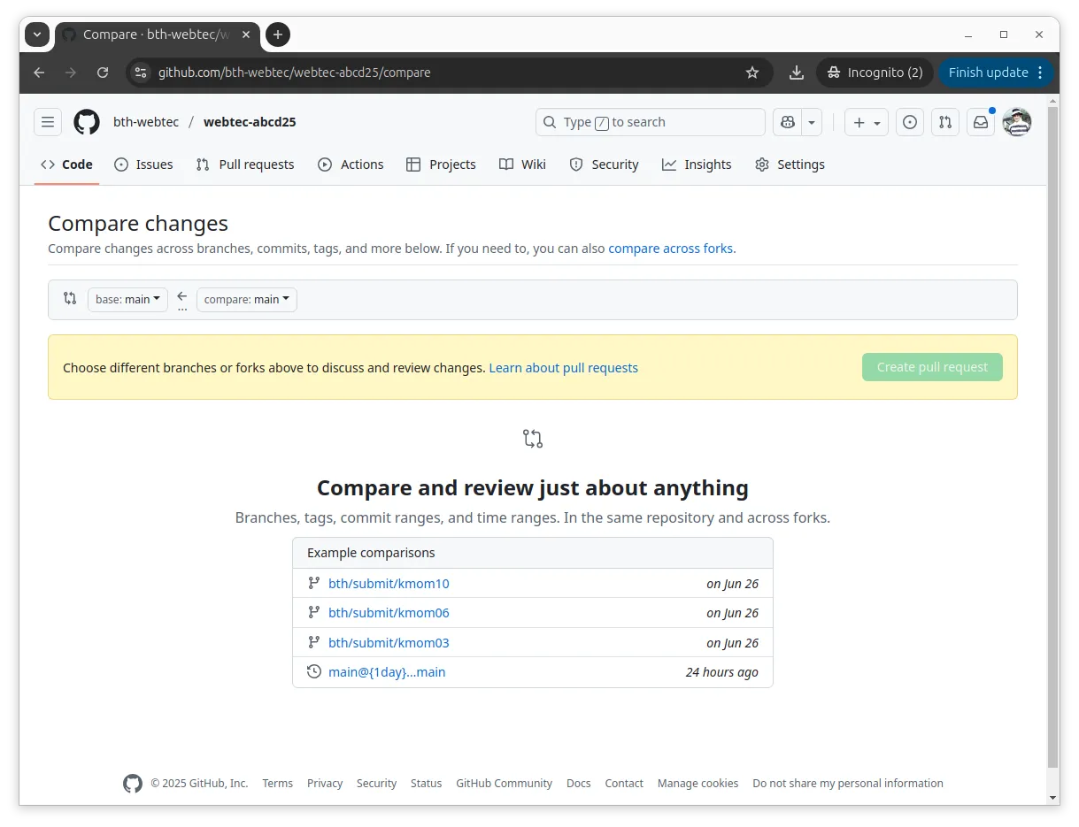 New pull requests.